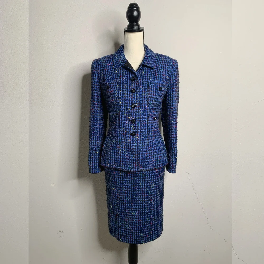 Carlisle Vintage Tweed Two Piece Skirt Suit Set
